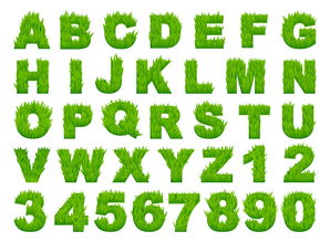 草地創意英文字母數字AI矢量設計素材 高清模板與應用指南